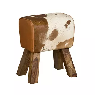 Tower Living Stool Leather mix wooden legs