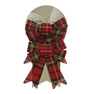 Kerstboom Strikken Clip S - Ruit Kerstrood