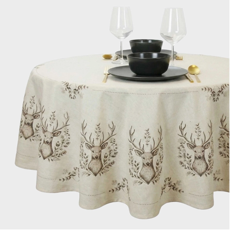 Unique Living Tafelkleed Elias Ø170 cm crème