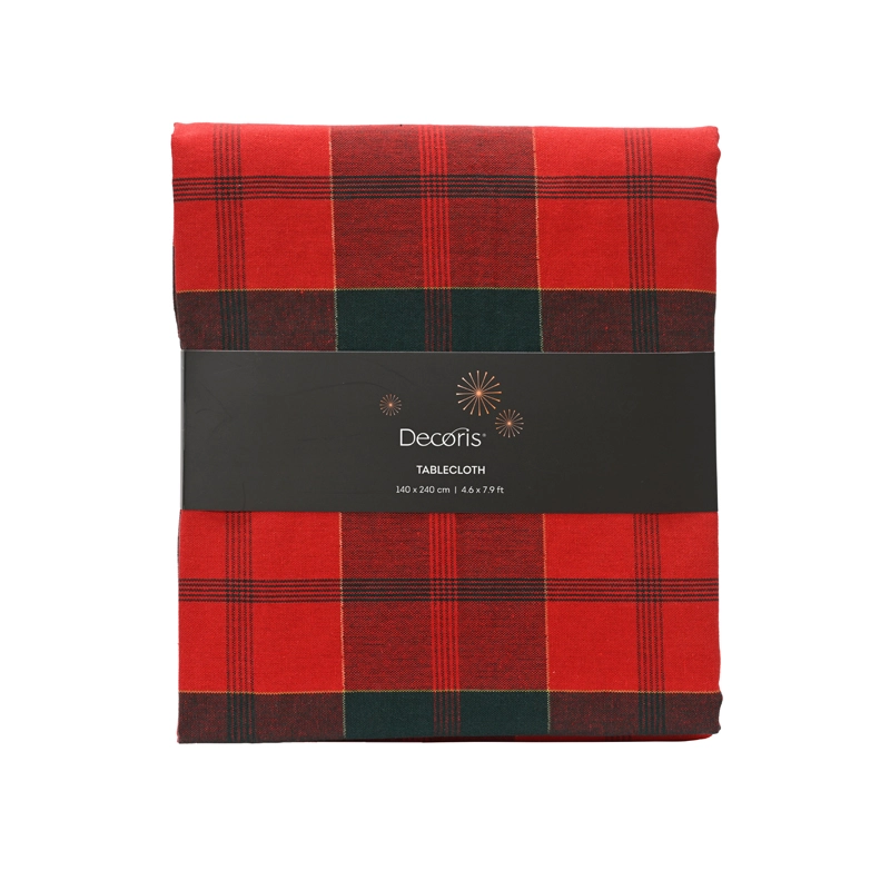 Kerst tafelkleed Ruit rood - afbeelding 1