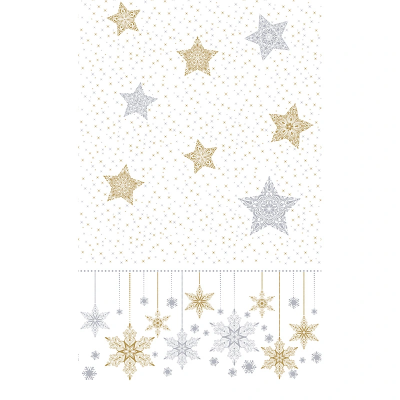 Duni Tafellaken Snowstars White - 138x280cm