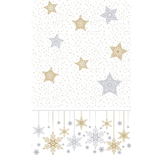 Duni Tafellaken Snowstars White - 138x280cm