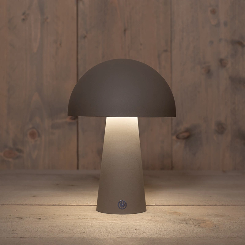 Tafellamp Oplaadbaar Rond Taupe - Ø15x21 cm