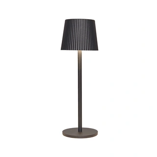 Tafellamp Ribbel Oplaadbaar Antraciet - Ø9x27,5 cm