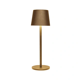 Tafellamp Ribbel Oplaadbaar Goud - Ø9x27,5 cm