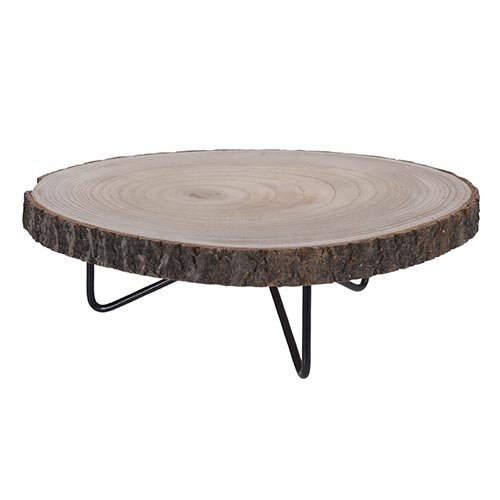 Tafeltje Hout Metaal - Ø40 cm