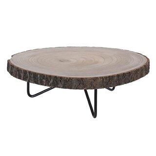 Tafeltje Hout Metaal - Ø40 cm
