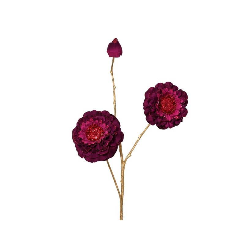 Kunstbloem Spray Donkerroze - 74 cm