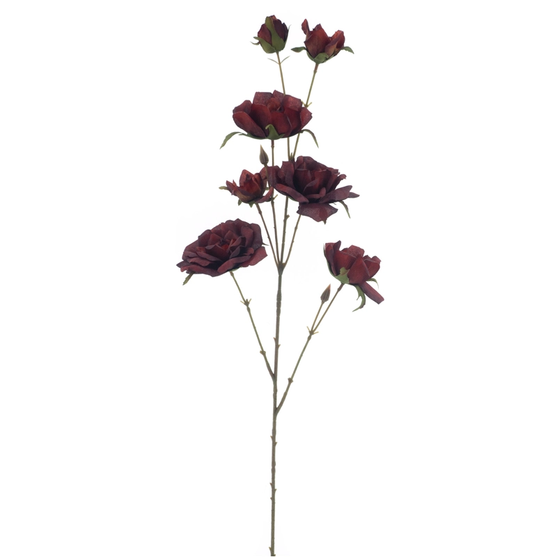 Kunstbloem Theeroos Spray Monica Rood - 96 cm