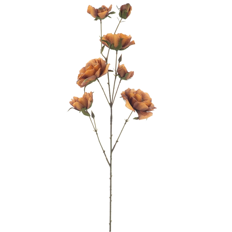 Kunstbloem Theeroos Spray Monica Geel - 96 cm
