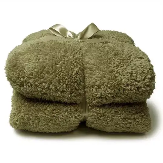 Unique Living Teddy Plaid 150x200 cm - Moss Green