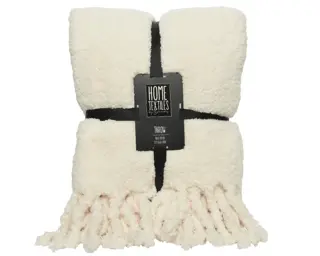 Teddy Plaid Met Franjes - 130 x 170 cm - afbeelding 1