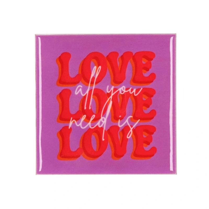 Tegeltje - Love purple