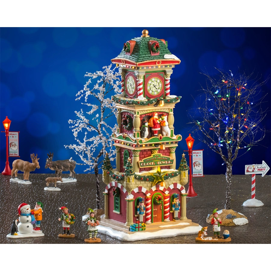 Lemax The Village Square Clock Tower Set