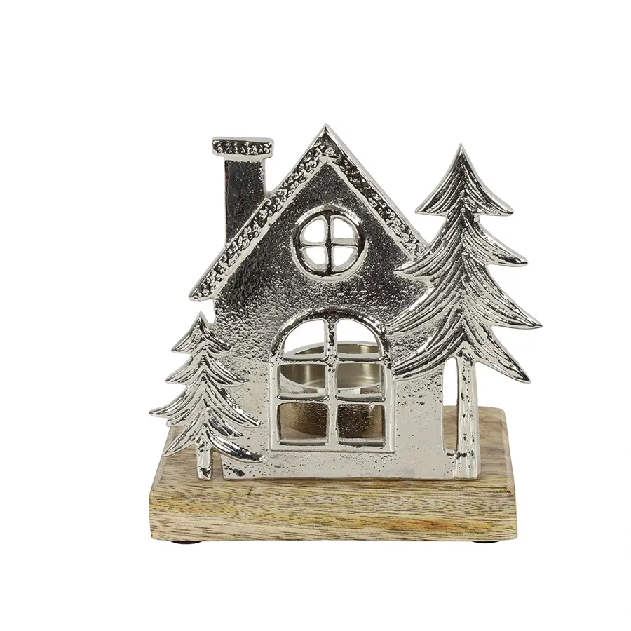 Countryfield Theelichth Hubertus S zilver - L7,5B12H12,5CM