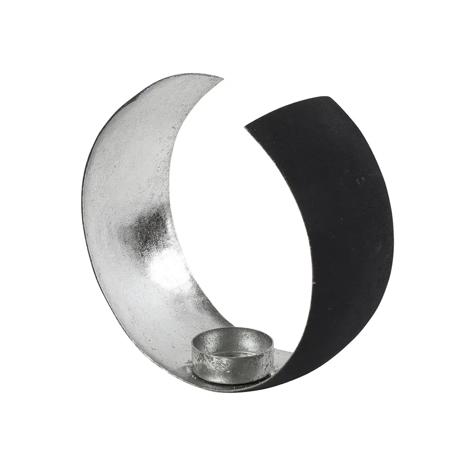 Countryfield Theelichth Tomlin S zwart/zilver - L6B15H13CM