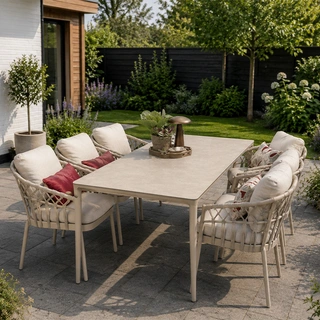 Tierra Outdoor Elegante Nevada Diningset - Champagne - afbeelding 6
