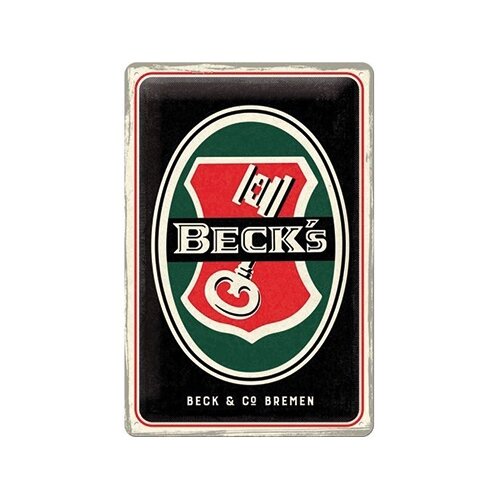 Wandplaat Metaal 20x30 Becks Key Logo