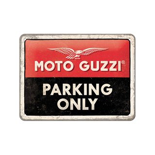 Wandplaat Metaal 15x20 Moto Guzzi Parking Only