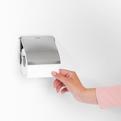 Brabantia ReNew Toiletrolhouder met Klep - Matt Steel - afbeelding 3