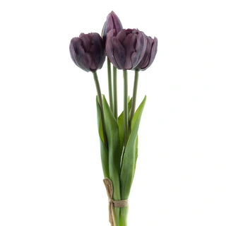 Bosje Kunst Tulpen Triumph x5 Paars - 29 cm