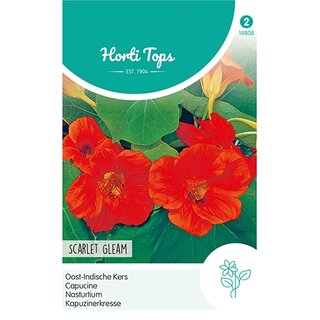 Horti Tops Tropaeolum, Oost-Indische Kers Scarlet Gleam Rood - afbeelding 1