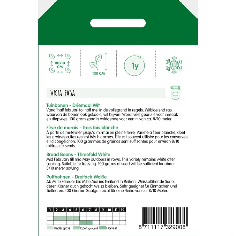 Tuinbonen Driemaal Wit, 100g - afbeelding 2