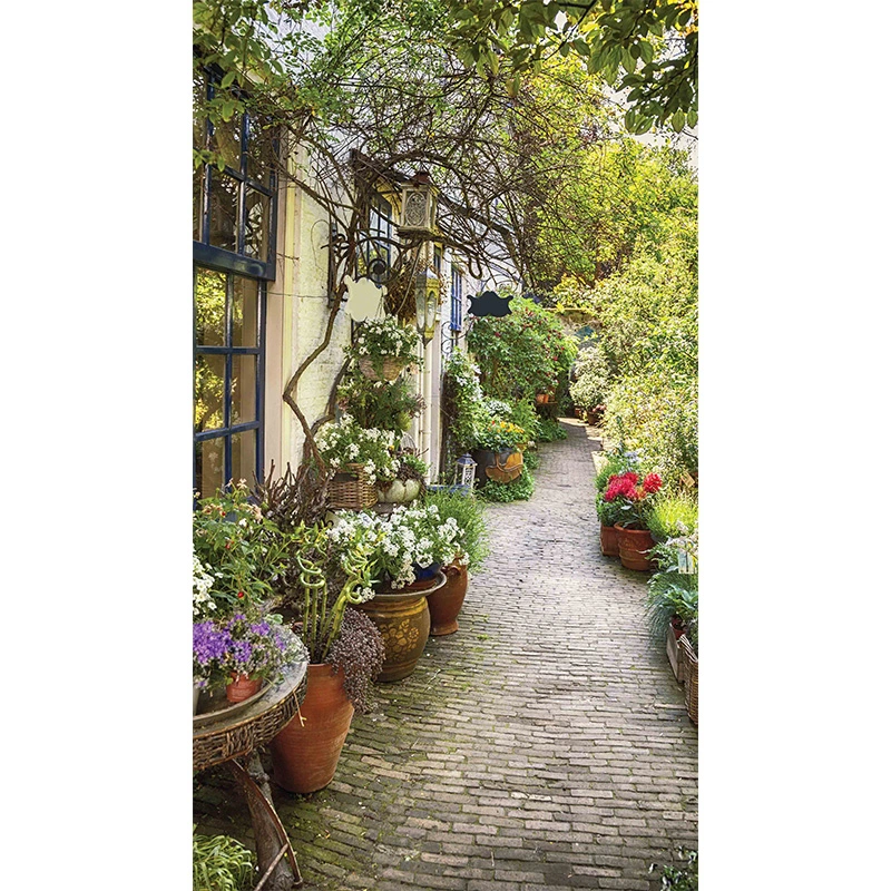 Tuinschilderij Flower Alley - 130x70 cm