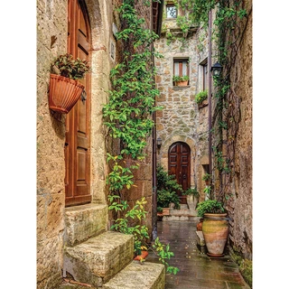 Tuinschilderij Steeg potten - 70x50 cm