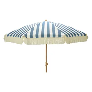 Tuinparasol Gestreept Blauw/Wit - Ø200 cm - afbeelding 1