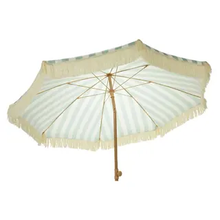 Tuinparasol Gestreept Groen/Wit - Ø200 cm - afbeelding 2