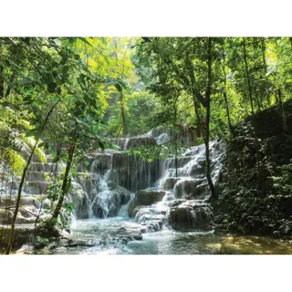 Tuinschilderij Waterval tredes 70x50 cm