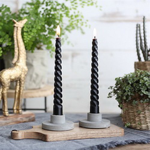 Twisted Candles Set 4 st. - Black - afbeelding 2