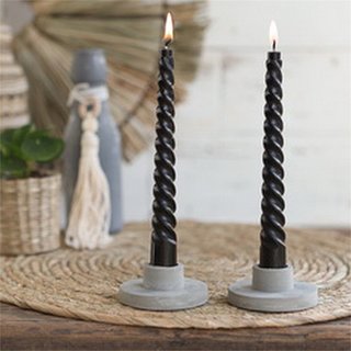 Twisted Candles Set 4 st. - Black - afbeelding 4