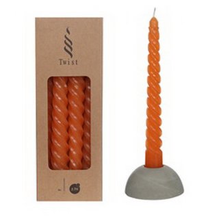 Twisted Candles Set 4 st. - Cinnamon - afbeelding 1