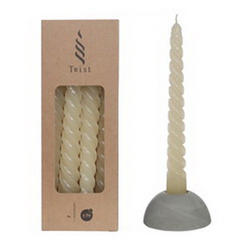 Twisted Candles Set 4 st. - Crème - afbeelding 1