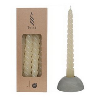 Twisted Candles Set 4 st. - Crème - afbeelding 1