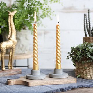 Twisted Candles Set 4 st. - Gold Metallic - afbeelding 2