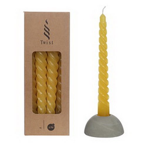 Twisted Candles Set 4 st. - Honey - afbeelding 1
