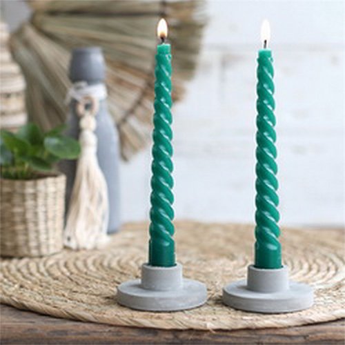 Twisted Candles Set 4 st. - Petrol - afbeelding 4