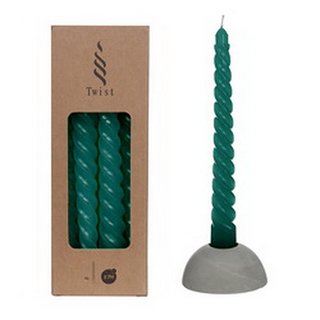Twisted Candles Set 4 st. - Petrol - afbeelding 1
