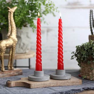 Twisted Candles Set 4 st. - Red - afbeelding 2