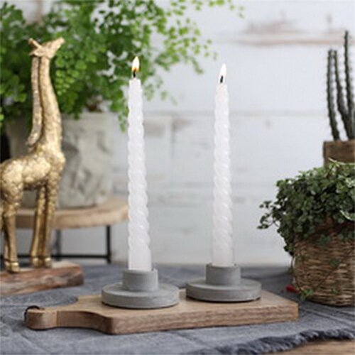 Twisted Candles Set 4 st. - White - afbeelding 2