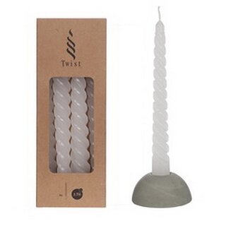 Twisted Candles Set 4 st. - White - afbeelding 1
