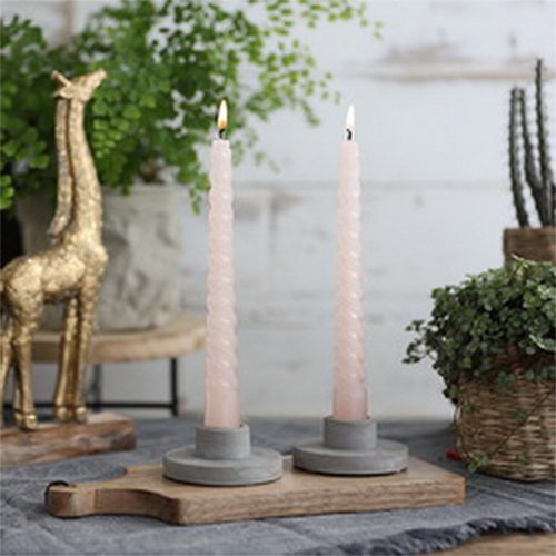 Twisted Candles Set 4 st. - White Pink - afbeelding 2