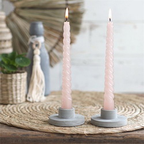 Twisted Candles Set 4 st. - White Pink - afbeelding 4
