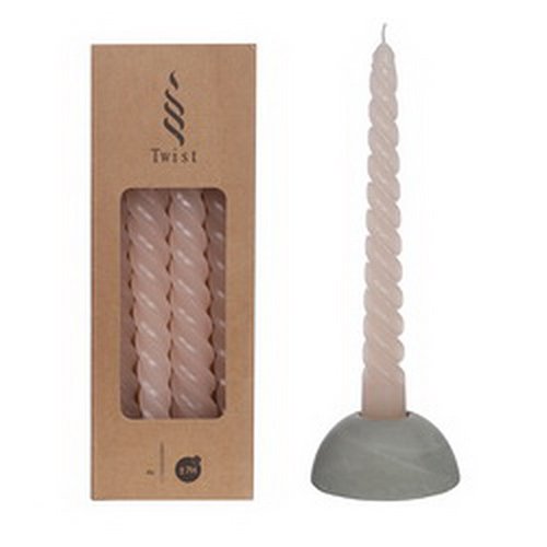 Twisted Candles Set 4 st. - White Pink - afbeelding 1