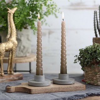 Twisted Candles Set 4 st. - Taupe - afbeelding 2