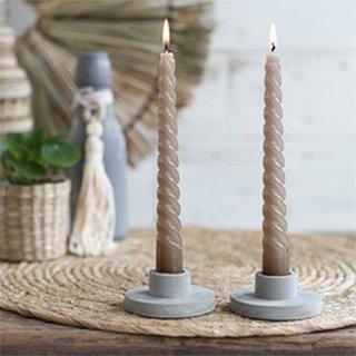 Twisted Candles Set 4 st. - Taupe - afbeelding 4