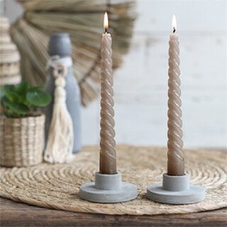 Twisted Candles Set 4 st. - Taupe - afbeelding 4